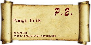 Panyi Erik névjegykártya